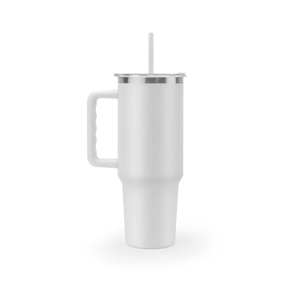 Pahar călătorie Joyner Xl din oțel inoxidabil reciclat, perete dublu vidat, 1300 ml Alb
