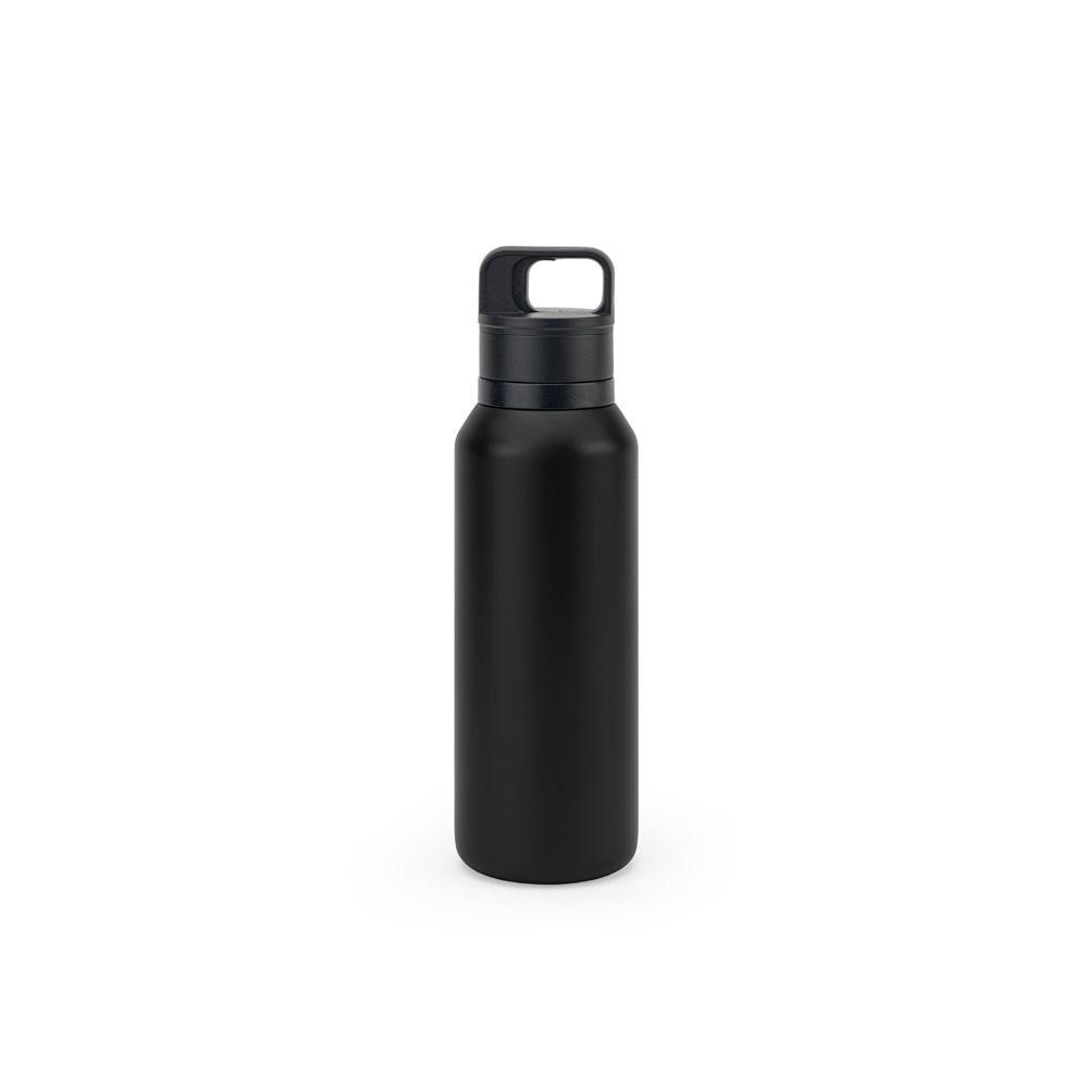Sticlă oțel inoxidabil Nicklaus, 91% reciclat, perete dublu vidat, 590 ml Negru