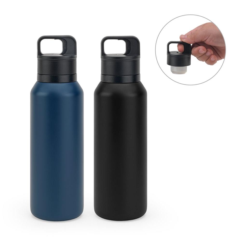 Sticlă oțel inoxidabil Nicklaus, 91% reciclat, perete dublu vidat, 590 ml Negru