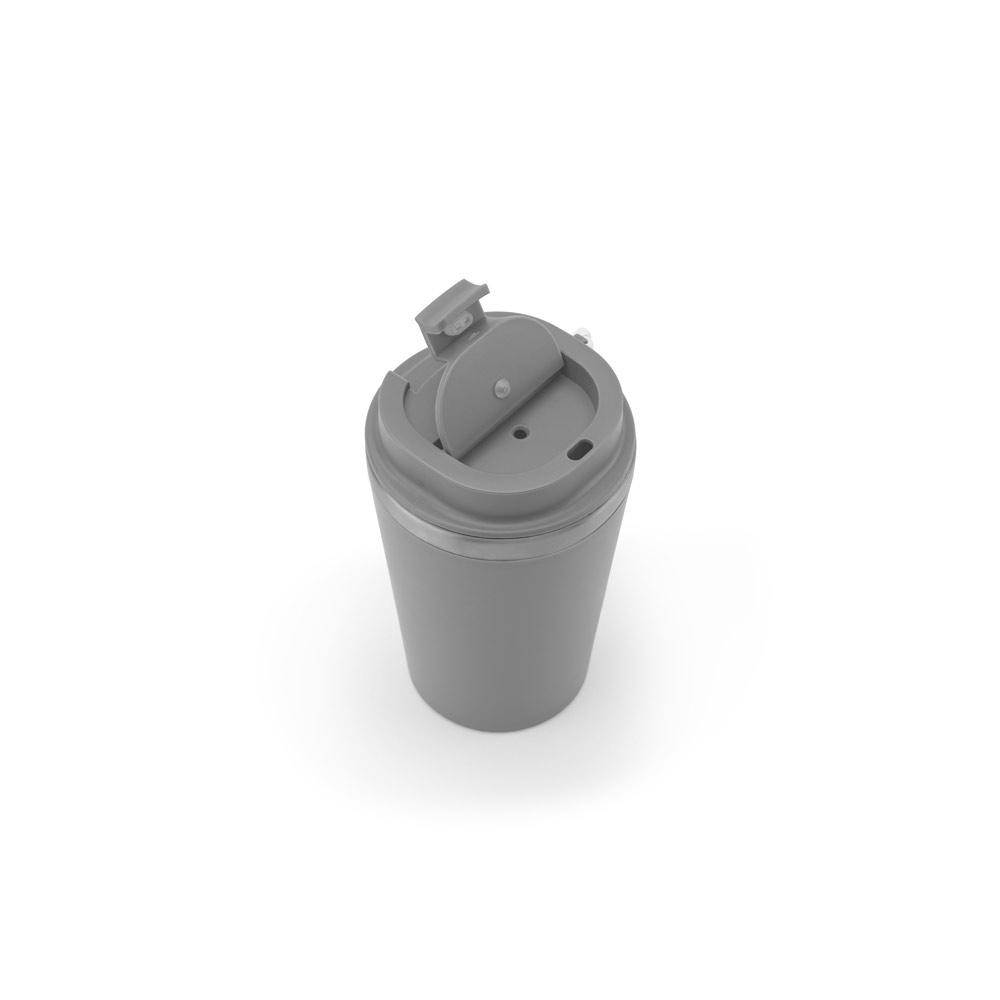 Cană călătorie Spitz din oțel inoxidabil reciclat și PP, finisaj mat, 440 ml Gri