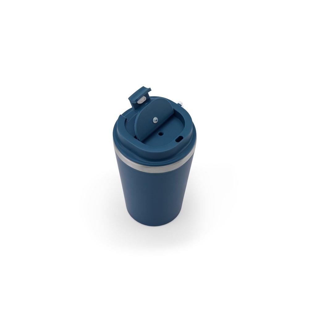 Cană călătorie Spitz din oțel inoxidabil reciclat și PP, finisaj mat, 440 ml Albastru marin