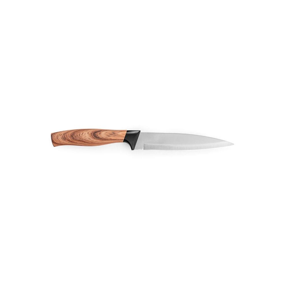 Set 3 cuțite bucătărie Baharat din oțel inoxidabil, mânere ergonomice Natural