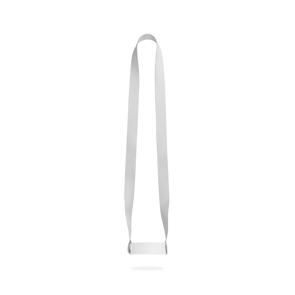 Lanyard Swindon din poliester, suport elastic pentru pahare Alb