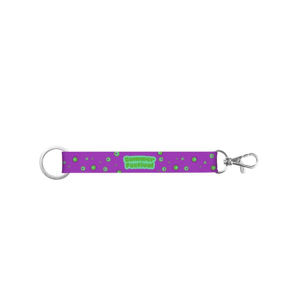 Lanyard scurt Walsall din poliester reciclat rPET, inel și carabină