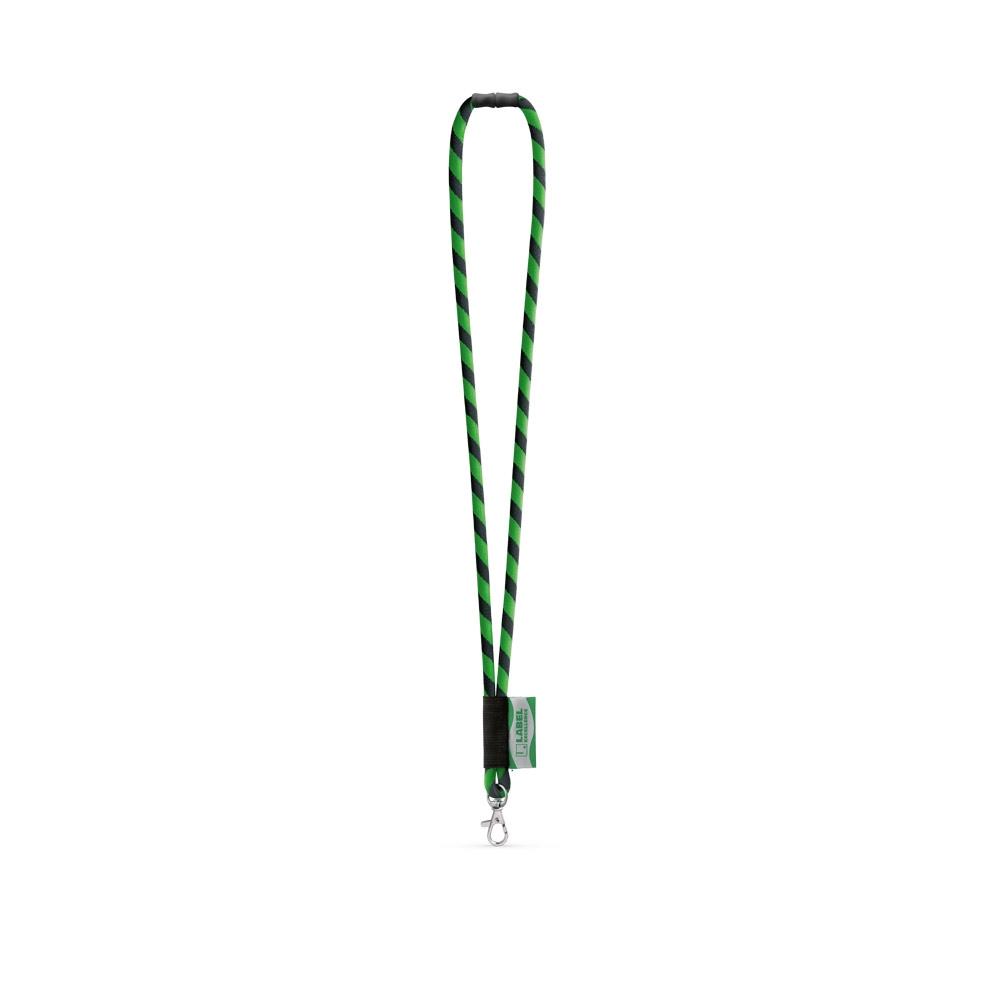 Lanyard personalizat Wisbech din poliamidă 358 - Negru/Verde