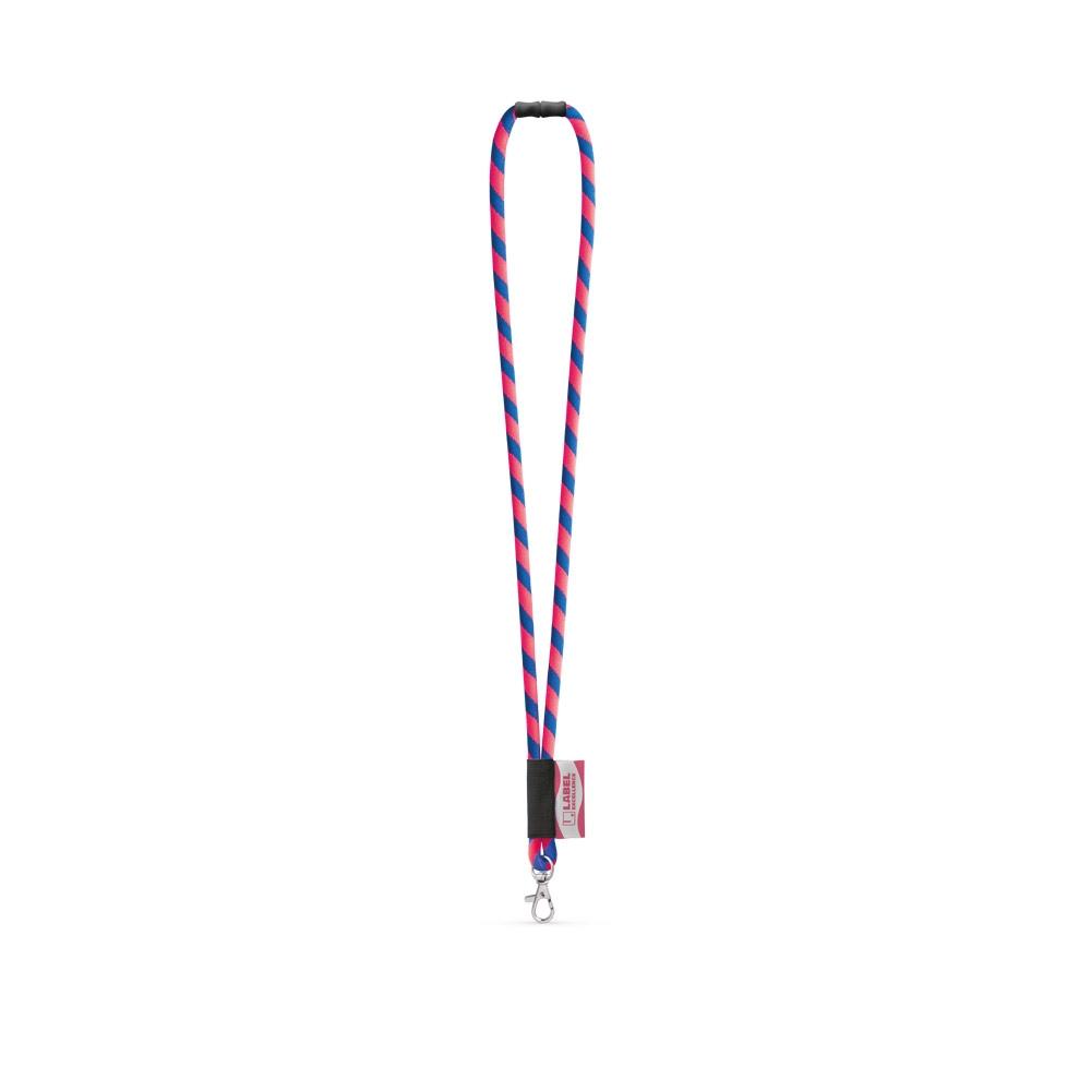 Lanyard personalizat Wisbech din poliamidă 366 - Roz hexacrom/Albastru Royal