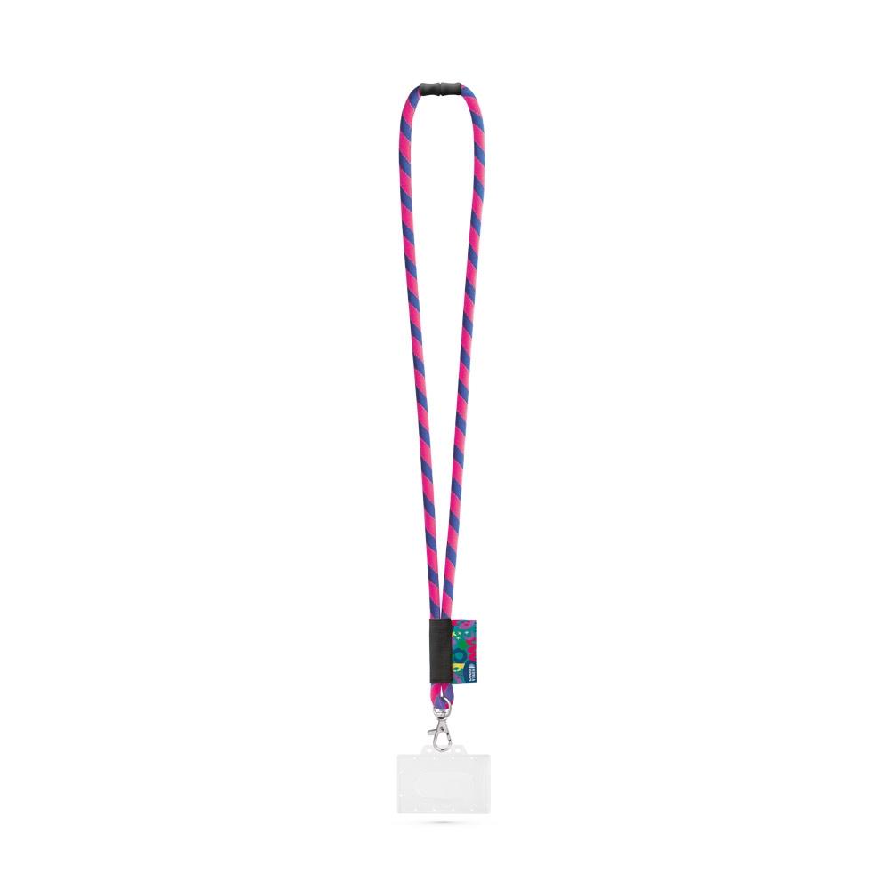 Lanyard personalizat Watford din poliamidă 366 - Roz hexacrom/Albastru Royal