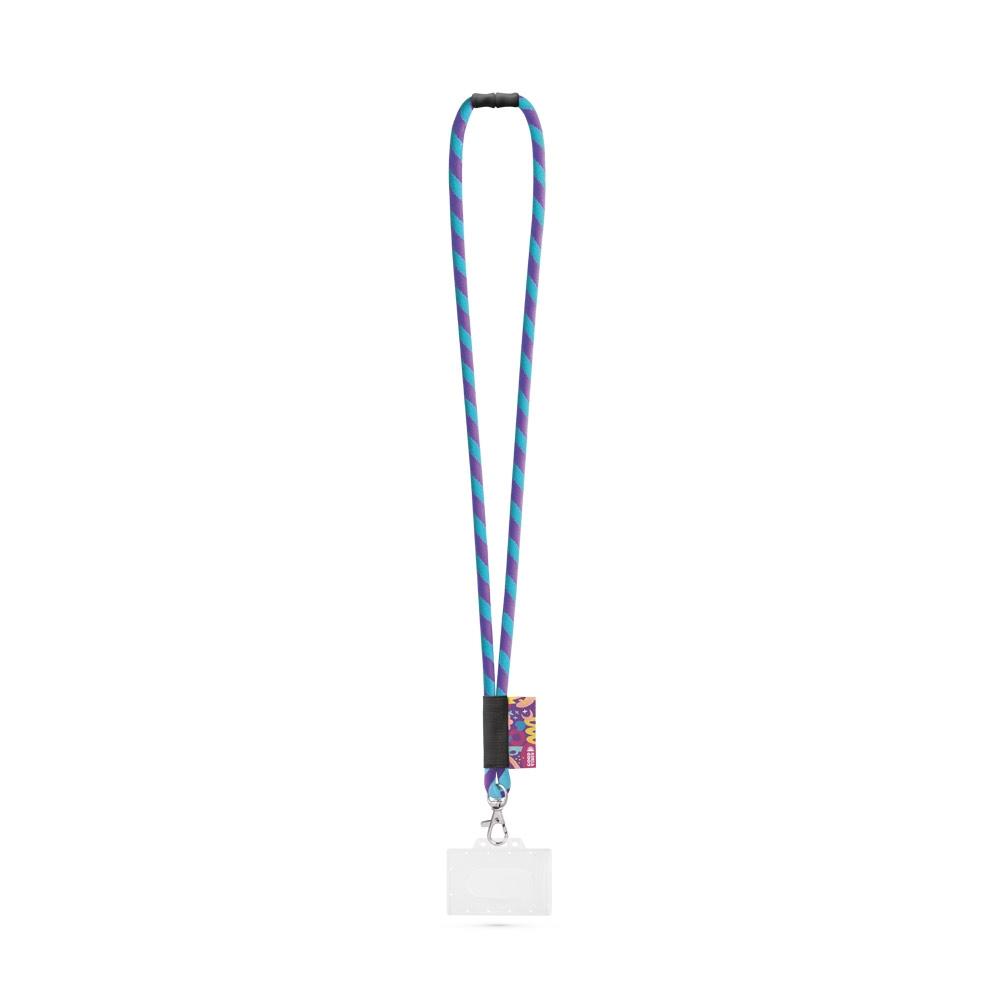 Lanyard personalizat Watford din poliamidă 372 - Violet/Albastru deschis