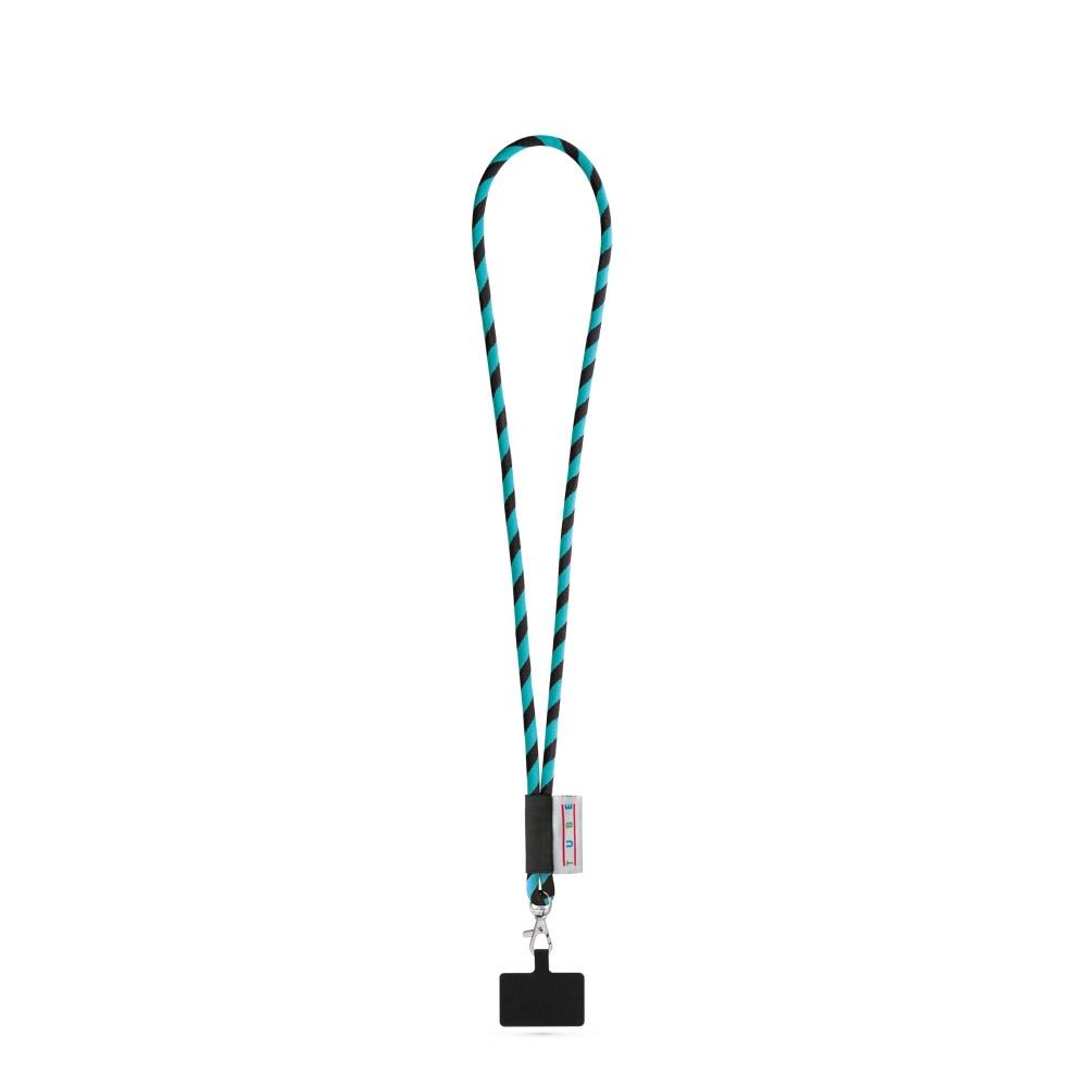 Lanyard personalizat Gosport din poliamidă 353 - Negru/Albastru deschis