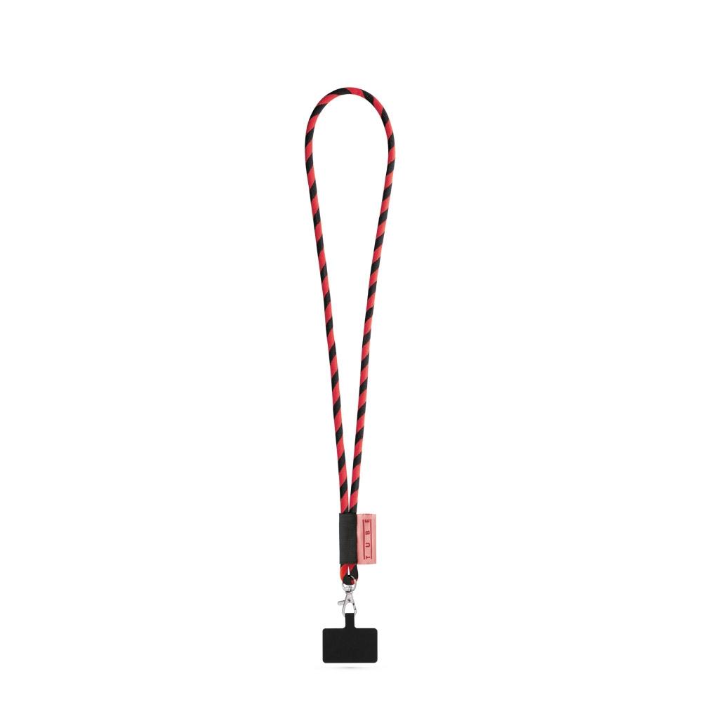 Lanyard personalizat Gosport din poliamidă 354 - Negru/Roșu