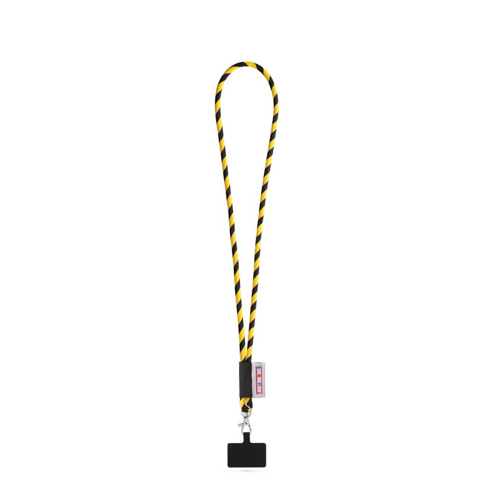 Lanyard personalizat Gosport din poliamidă 357 - Negru/Galben