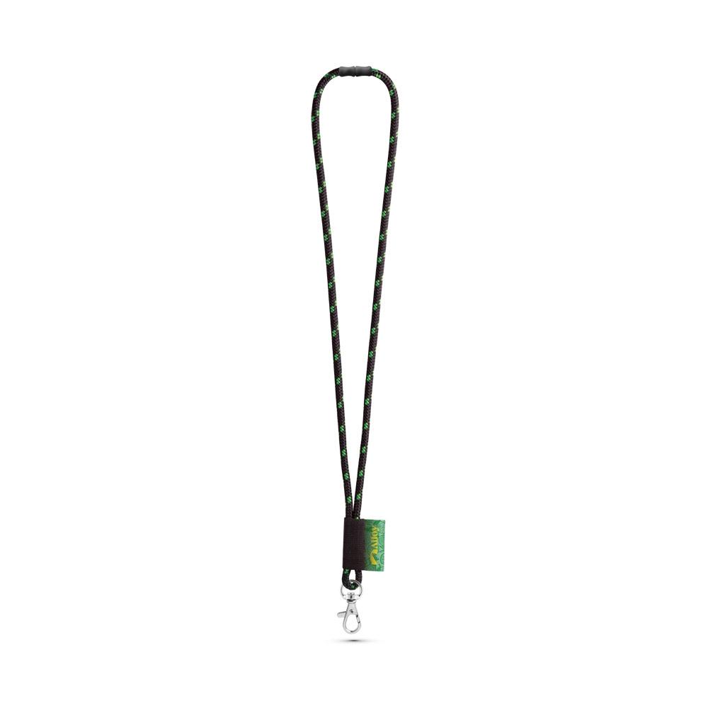 Lanyard personalizat Mansfield din poliester 358 - Negru/Verde