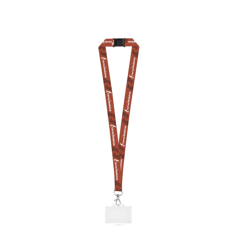 Lanyard sublimare Carlisle din poliester, carabină și suport card