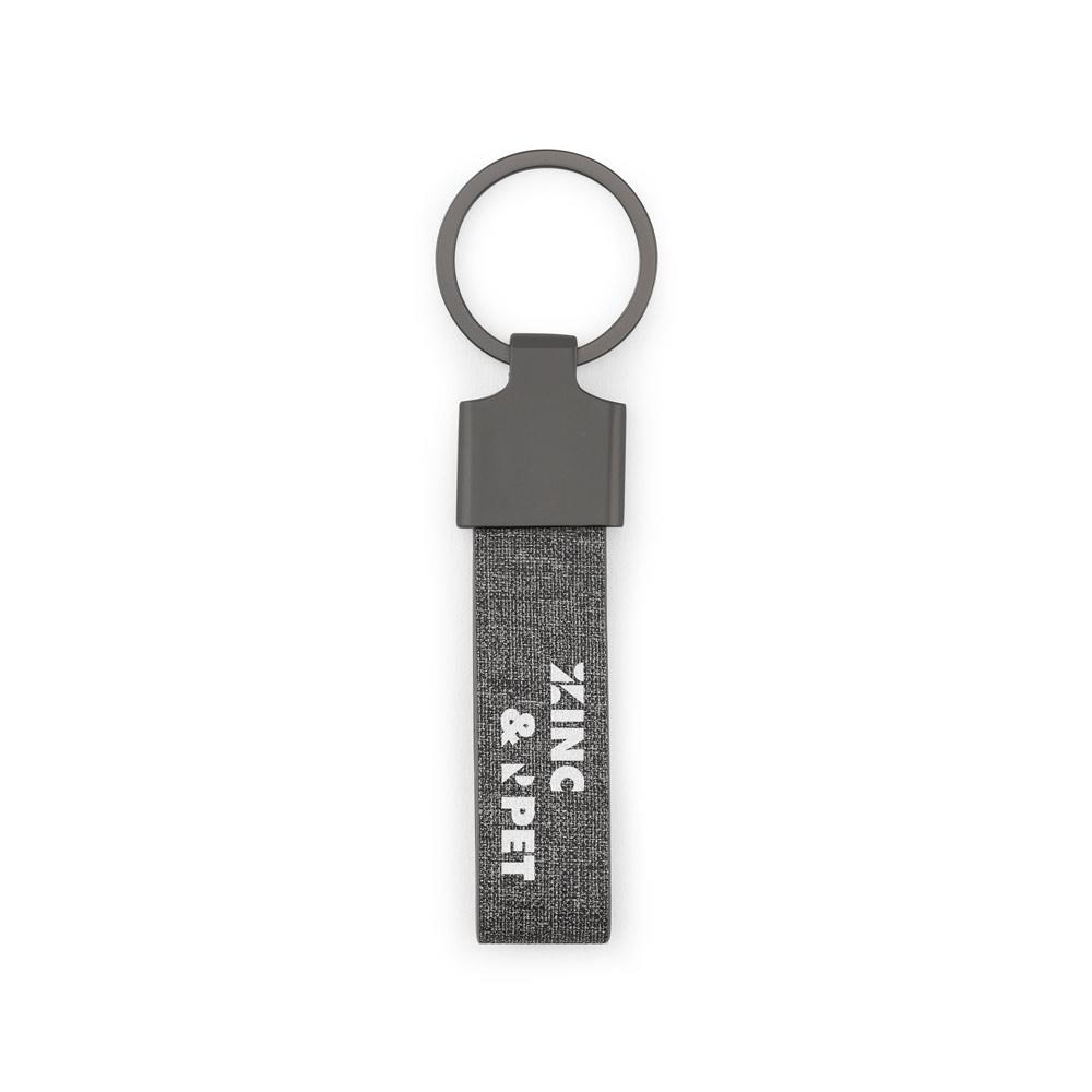 Breloc dreptunghiular Raven din metal și PET reciclat