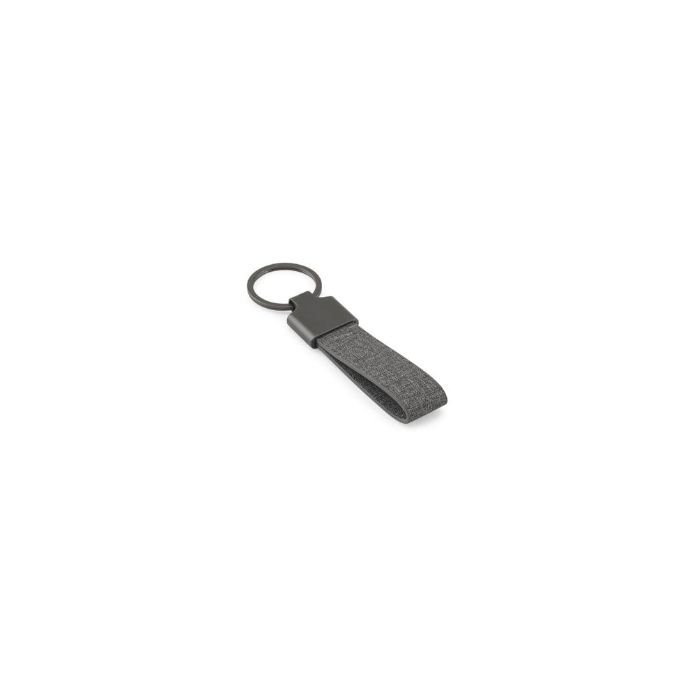 Breloc dreptunghiular Raven din metal și PET reciclat Gri închis