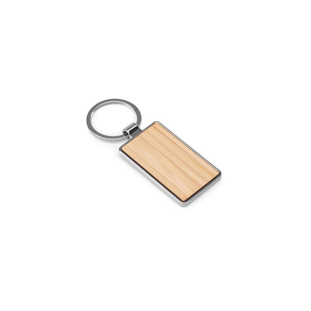 Breloc dreptunghiular Gaston Rectangular din fier, zinc și bambus Natural