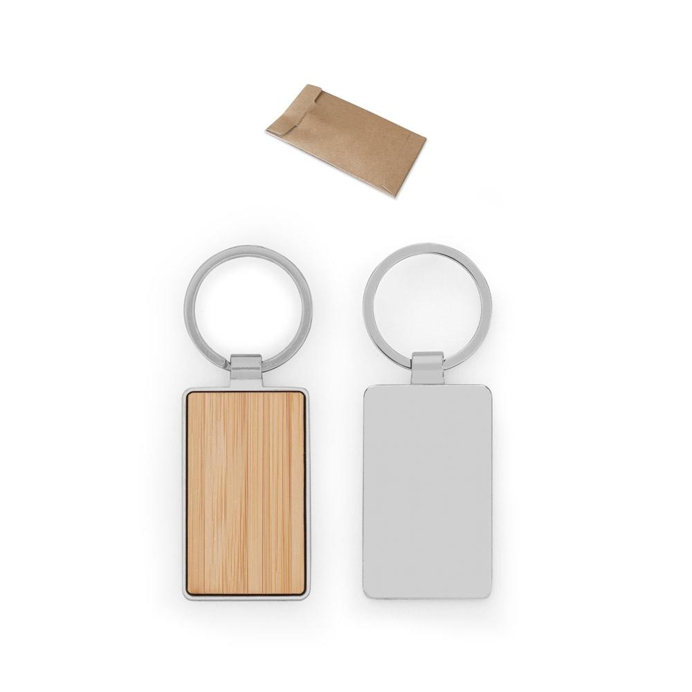 Breloc dreptunghiular Gaston Rectangular din fier, zinc și bambus Natural