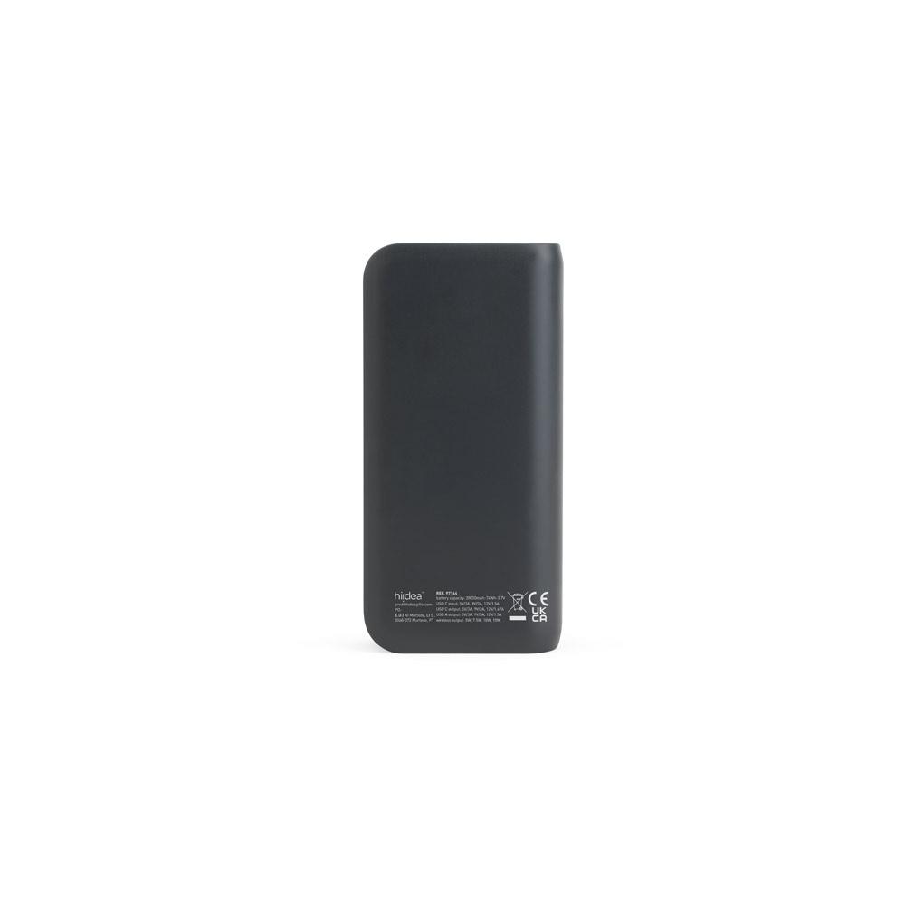 Power bank Becker 20 din ABS reciclat rABS, 20.000 mAh, wireless 15W Negru