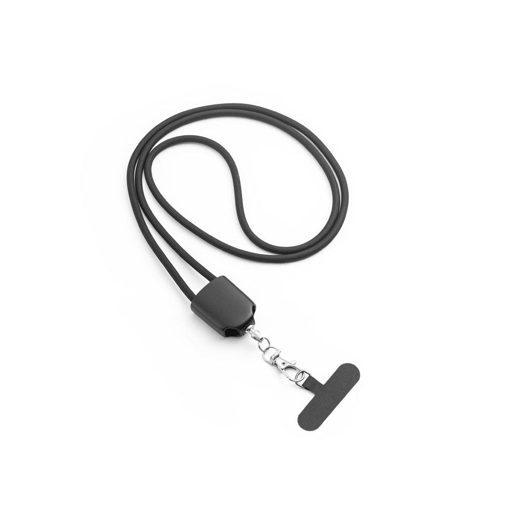 Șnur telefon Zewail cu suport, cablu USB-C și adaptoare rABS/TPE Negru