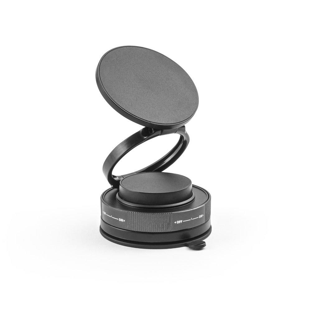 Suport magnetic telefon Kepler, fixare prin vid, rotație 360º Negru