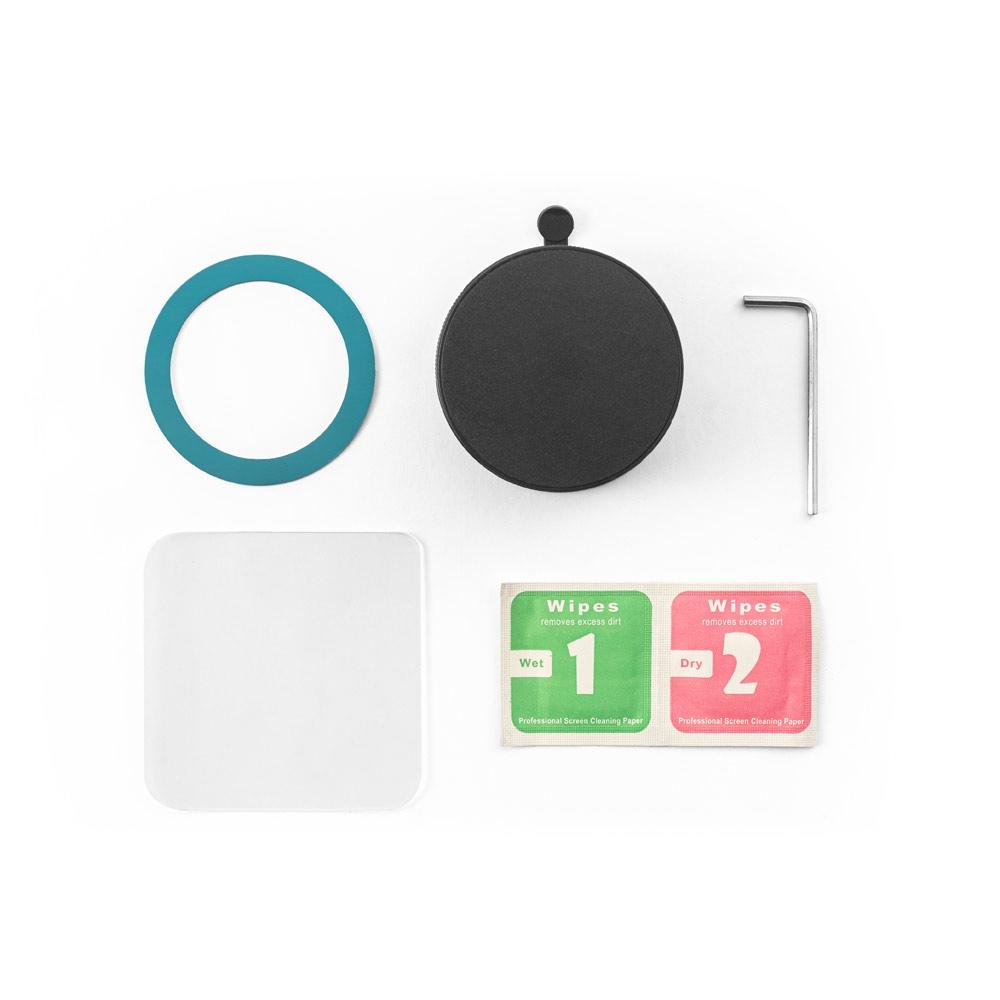Suport magnetic telefon Kepler, fixare prin vid, rotație 360º Negru