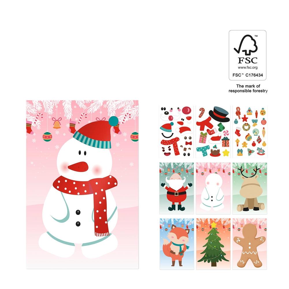 Set figurine Crăciun Glimn, 6 coli figurine și 3 coli autocolante Alb