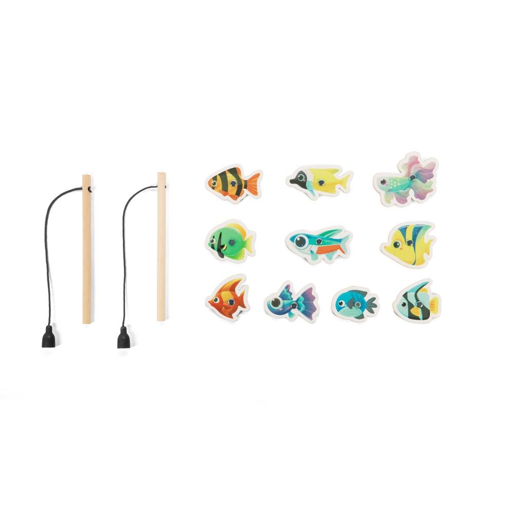 Joc de pescuit Fishy din lemn, 10 piese