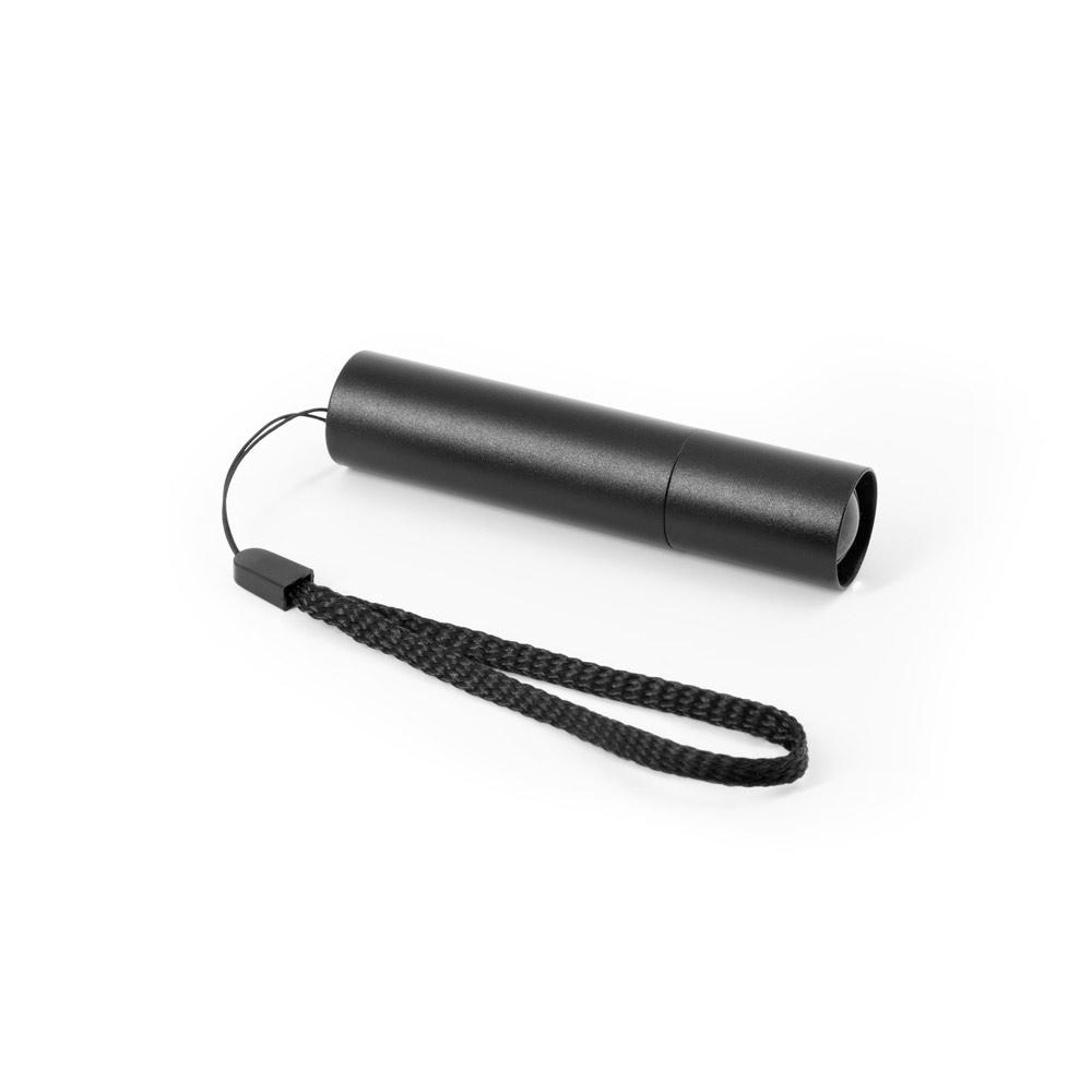 Lanternă reîncărcabilă Bruce din aluminiu reciclat rAL, vârf extensibil Negru