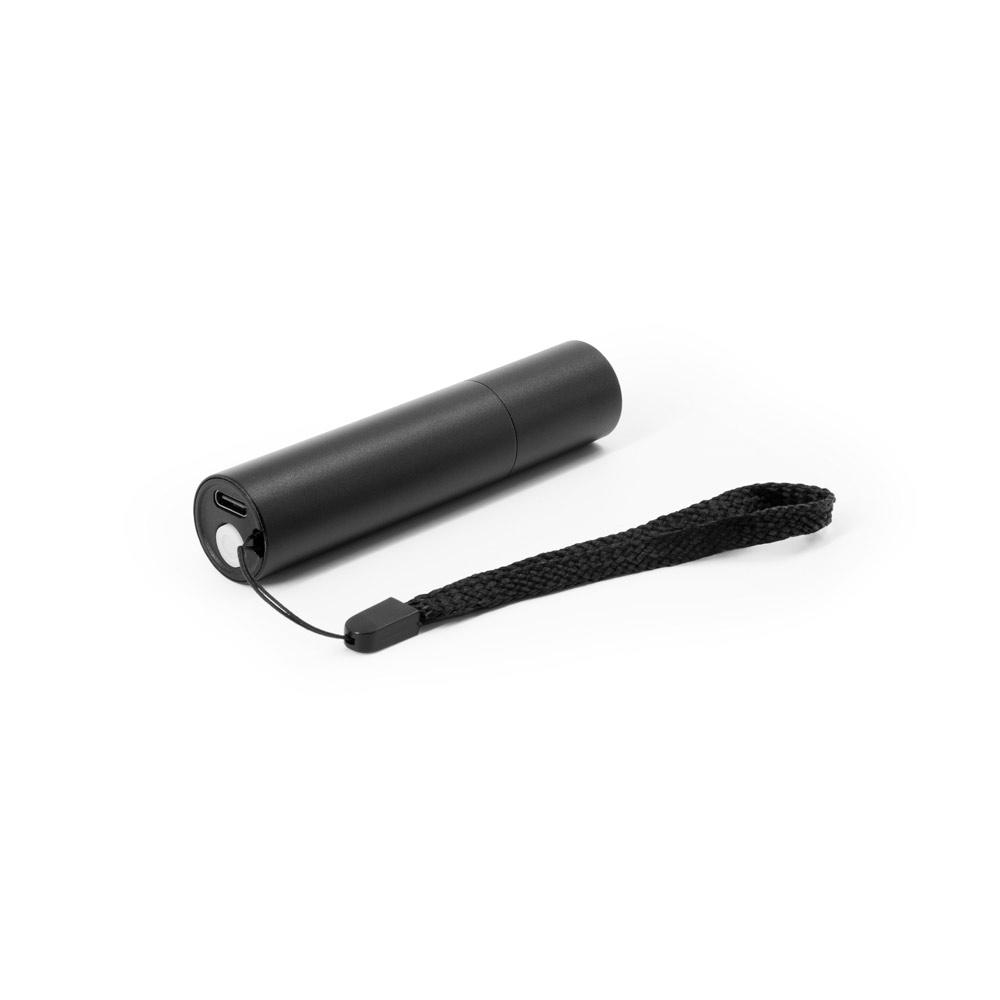 Lanternă reîncărcabilă Bruce din aluminiu reciclat rAL, vârf extensibil Negru