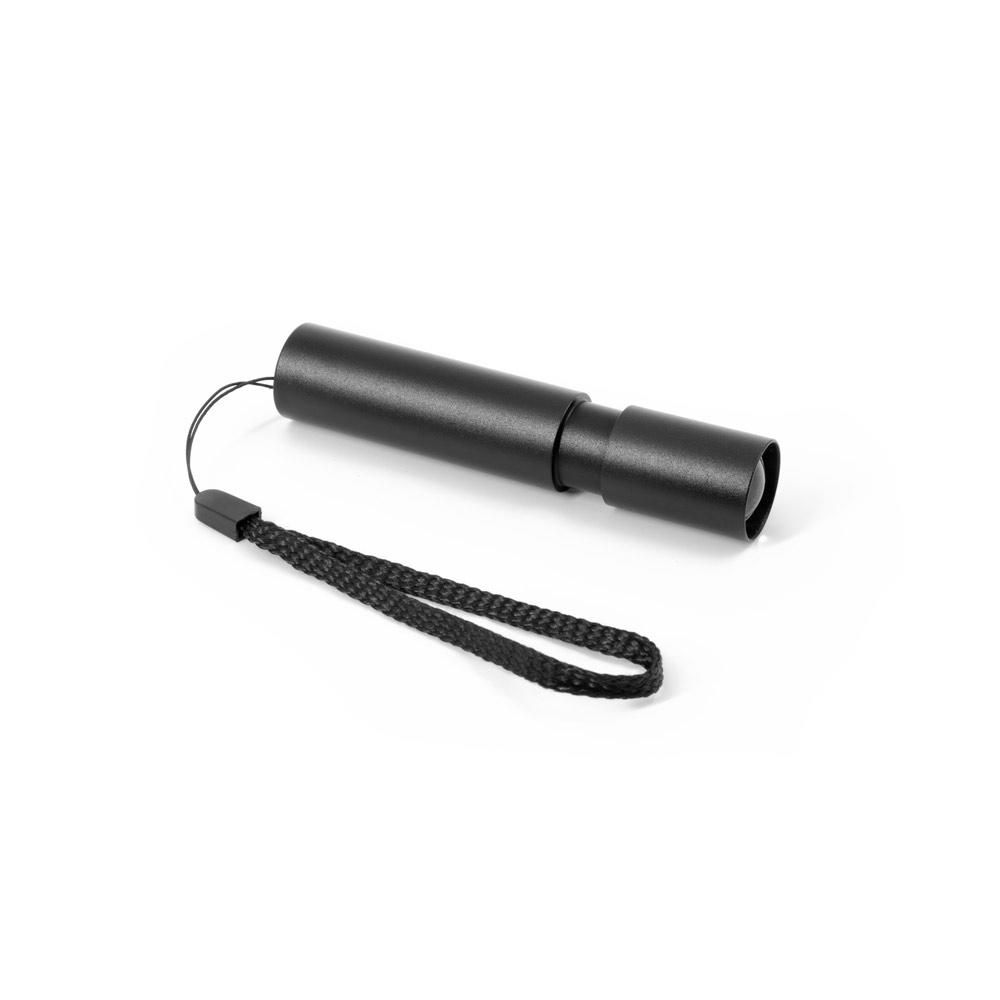 Lanternă reîncărcabilă Bruce din aluminiu reciclat rAL, vârf extensibil Negru