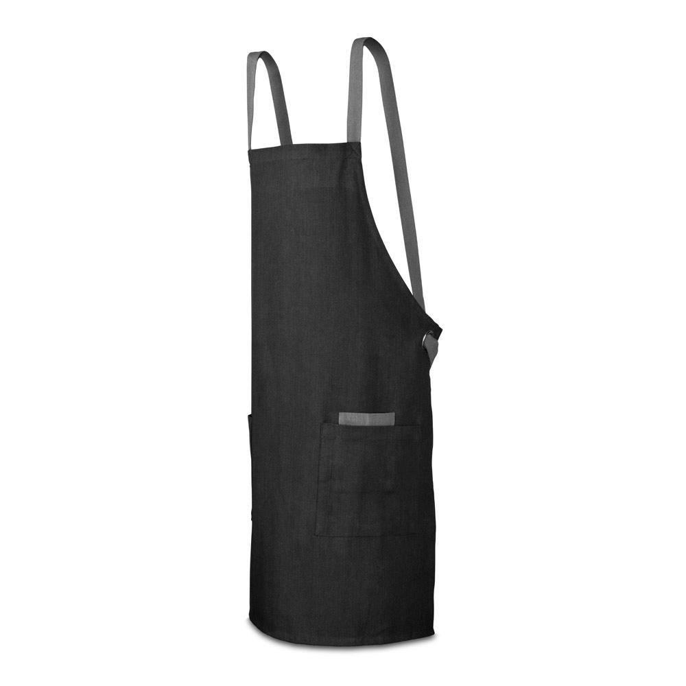 Șorț Cardamom din bumbac și poliester reciclat, 220 g/m² Negru
