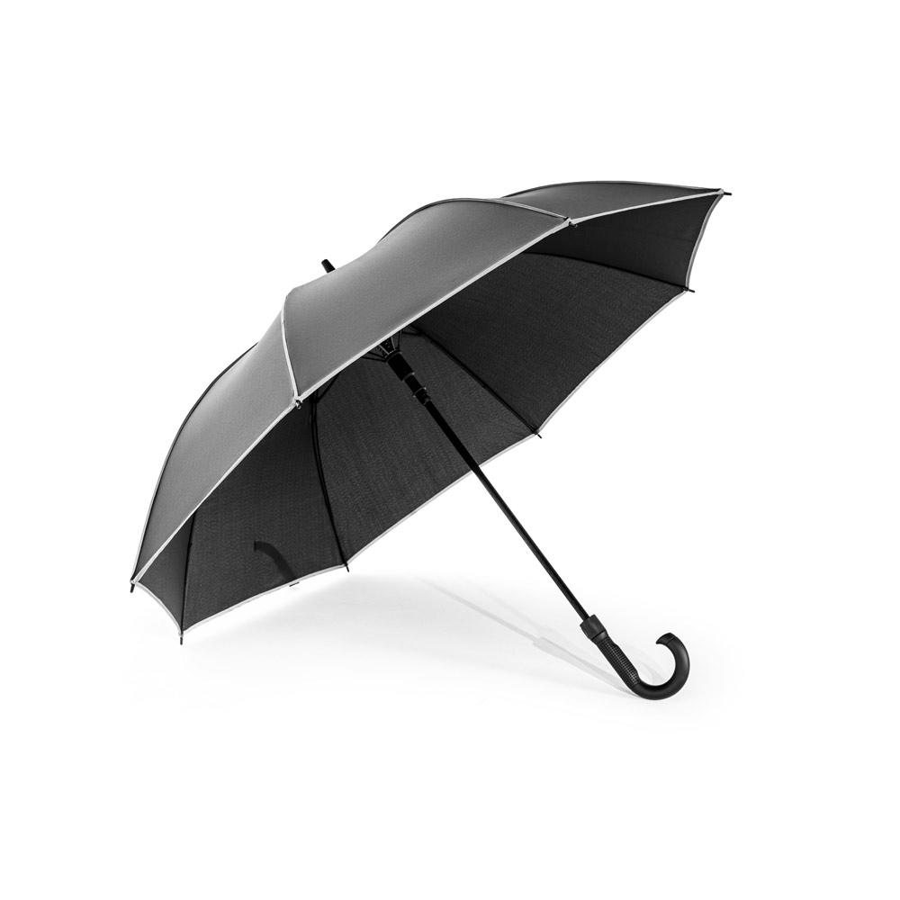 Umbrelă 27” Finnley din poliester reciclat 190T, pongee rezistent la vânt Negru