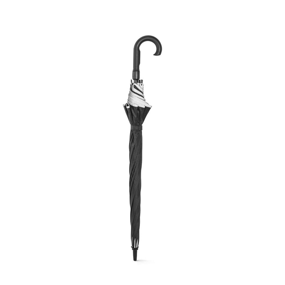 Umbrelă 27” Finnley din poliester reciclat 190T, pongee rezistent la vânt Negru