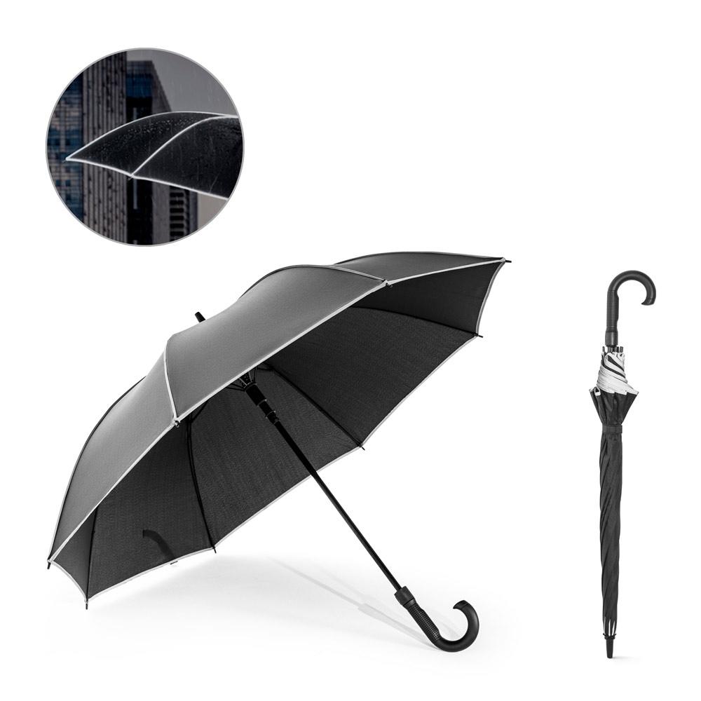 Umbrelă 27” Finnley din poliester reciclat 190T, pongee rezistent la vânt Negru