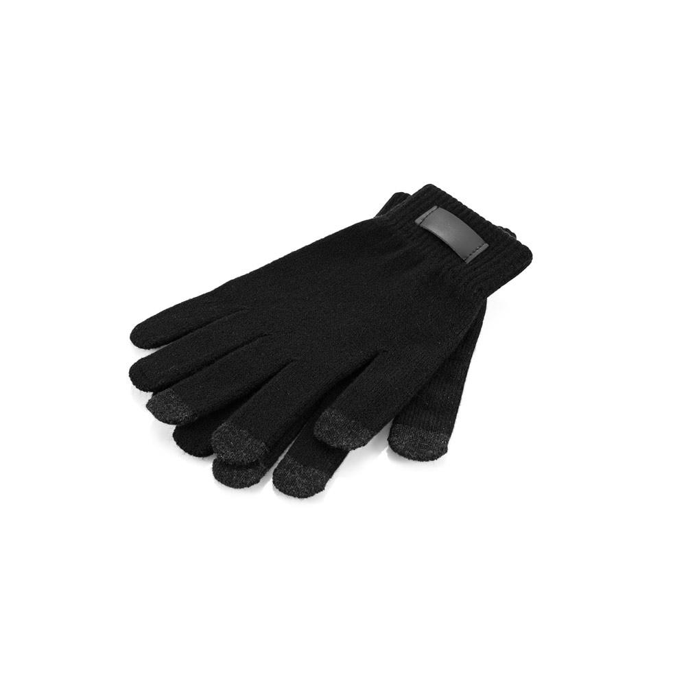 Mănuși Burrow din poliester reciclat rPET, vârfuri tactile Negru
