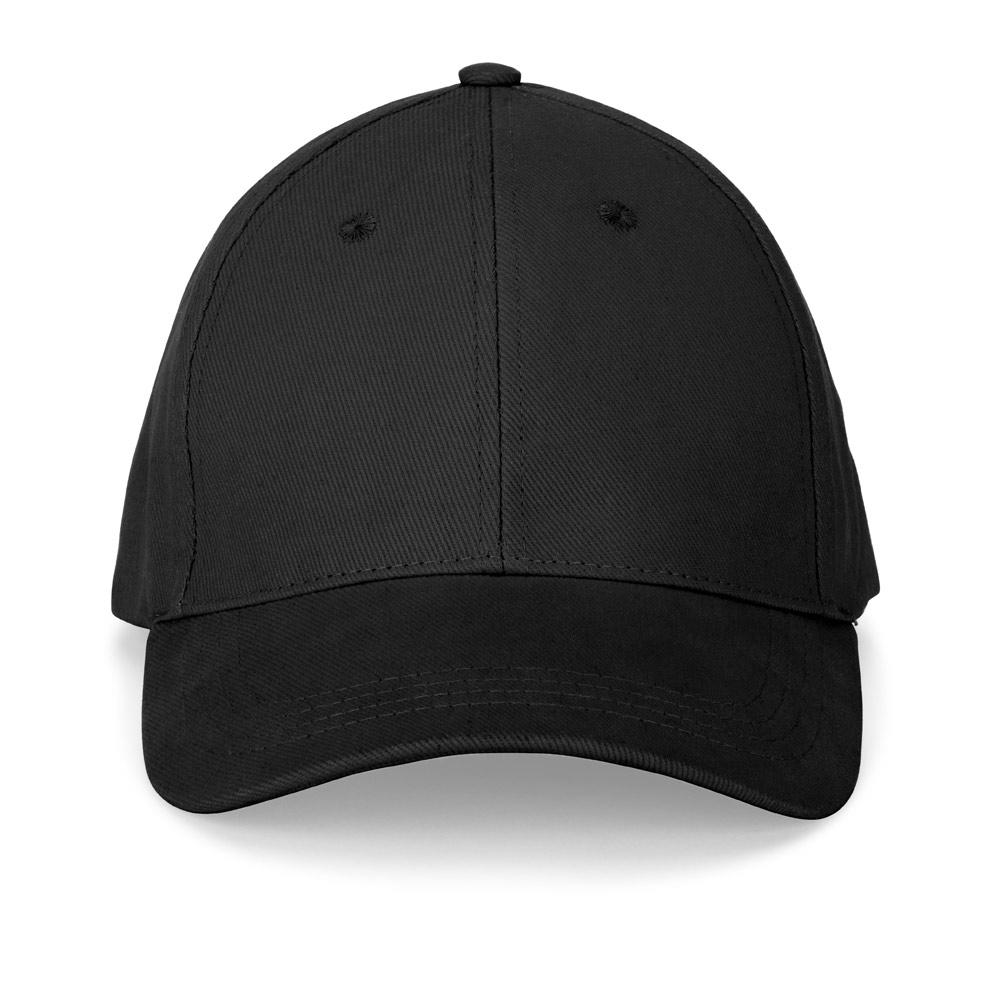 Șapcă bumbac 100% Nathan, 6 panouri, 260 g/m² Negru