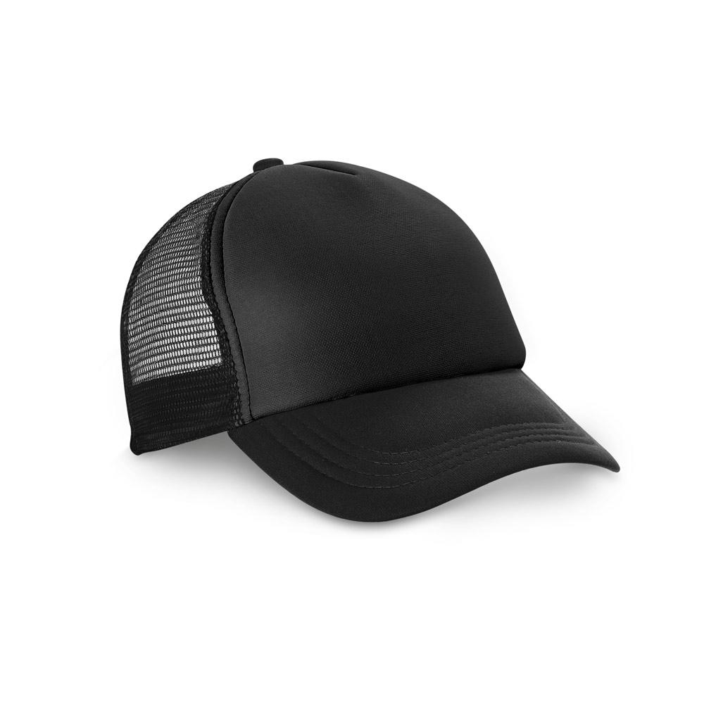 Șapcă Nicola Bk din poliester și plasă, 150 g/m² Negru