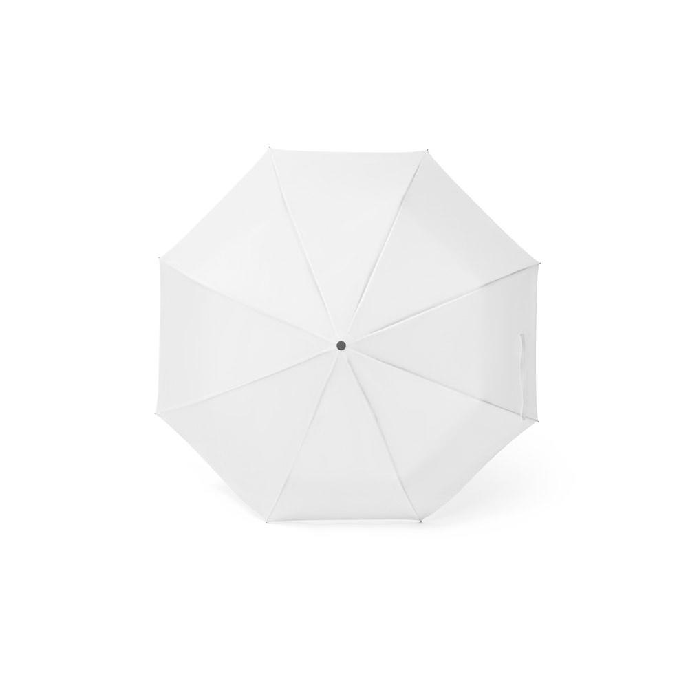 Umbrelă 21'' George din poliester reciclat rPET 190T, pongee rezistent la vânt Alb