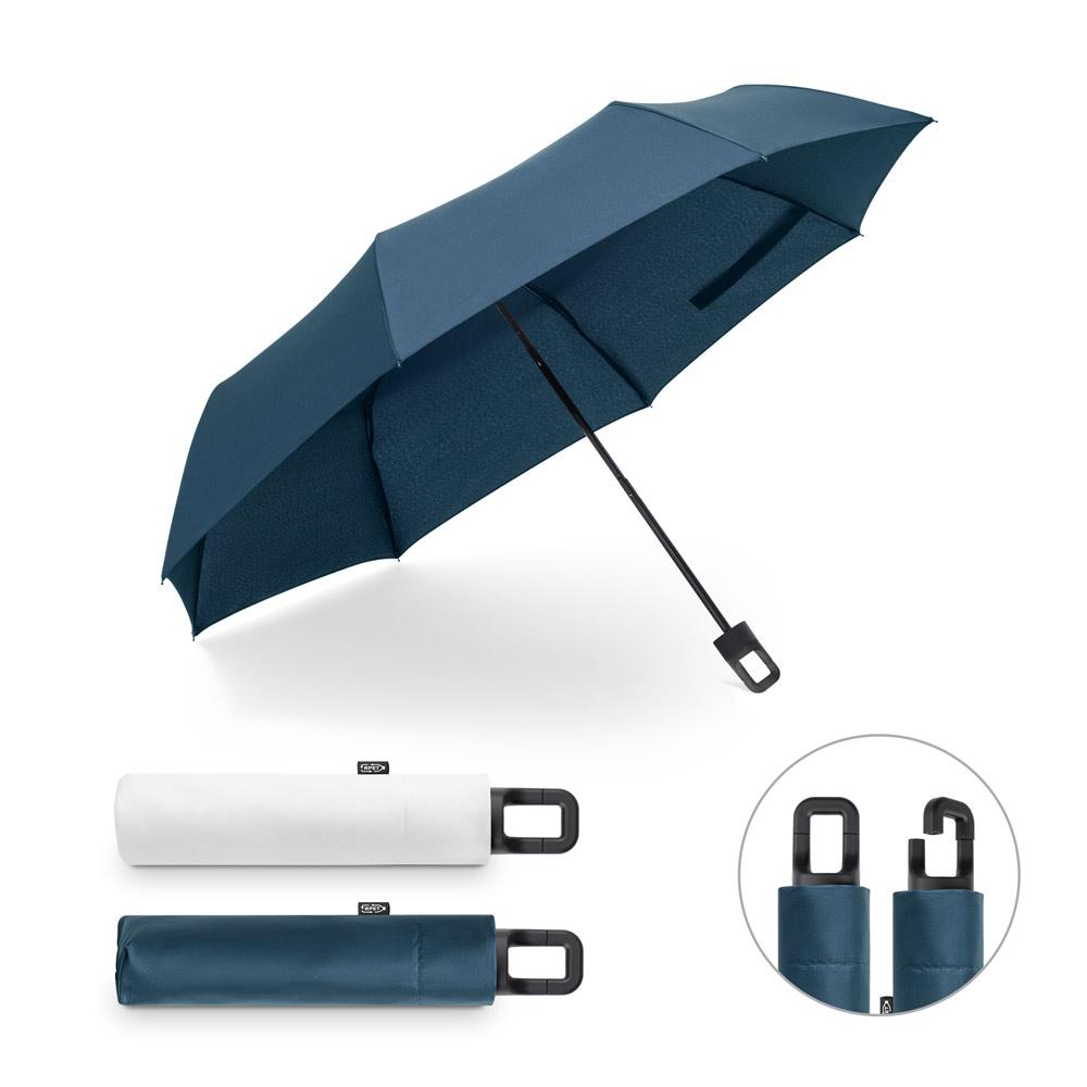 Umbrelă 21'' George din poliester reciclat rPET 190T, pongee rezistent la vânt Albastru