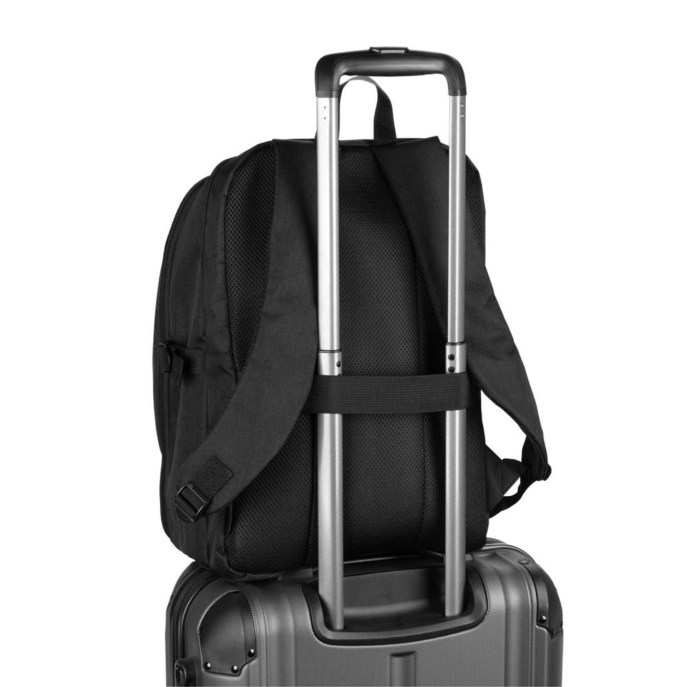 Rucsac Udine din poliester reciclat 300D, deschidere completă, 16'' Negru