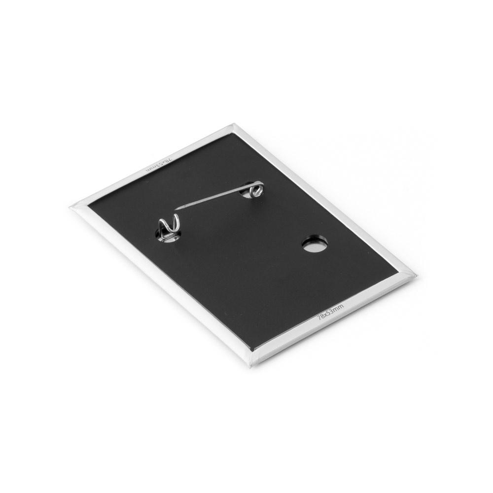 Insignă dreptunghiulară verticală Button Pin 13 300 - Negru
