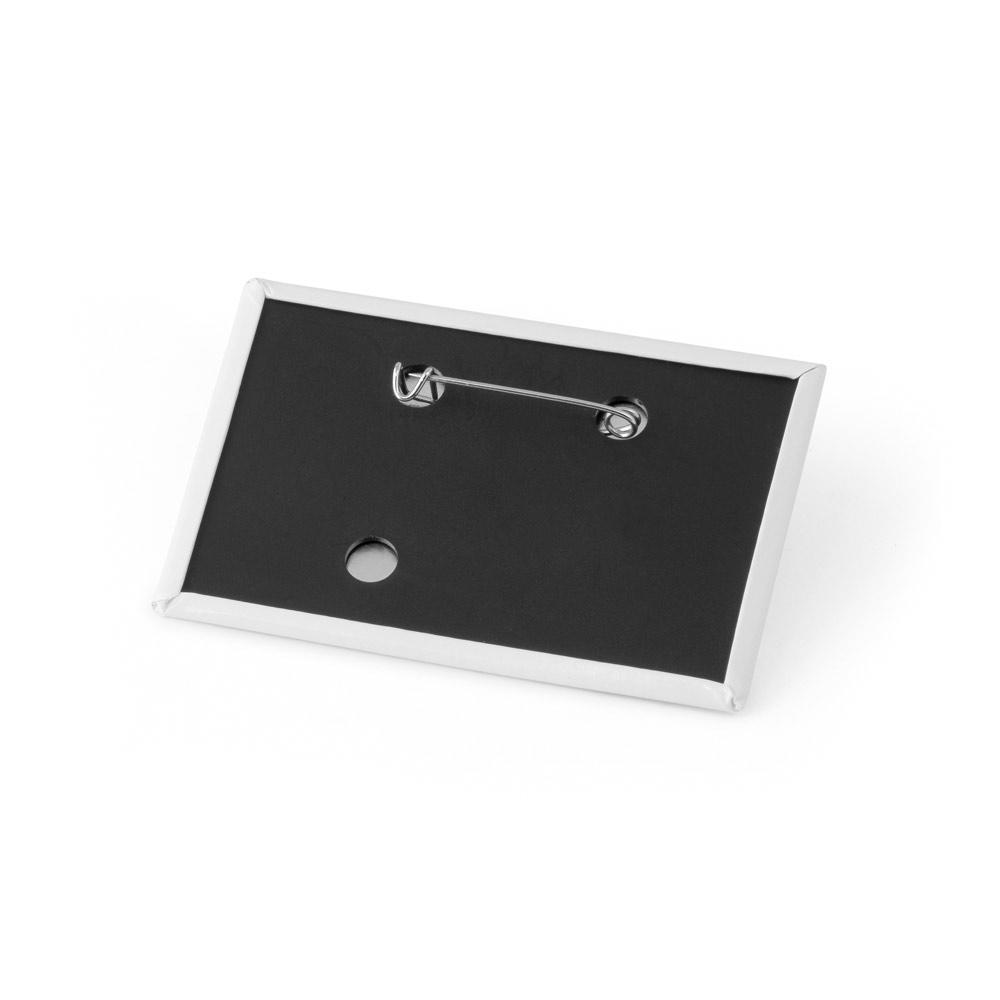 Insignă dreptunghiulară orizontală Button Pin 14 300 - Negru