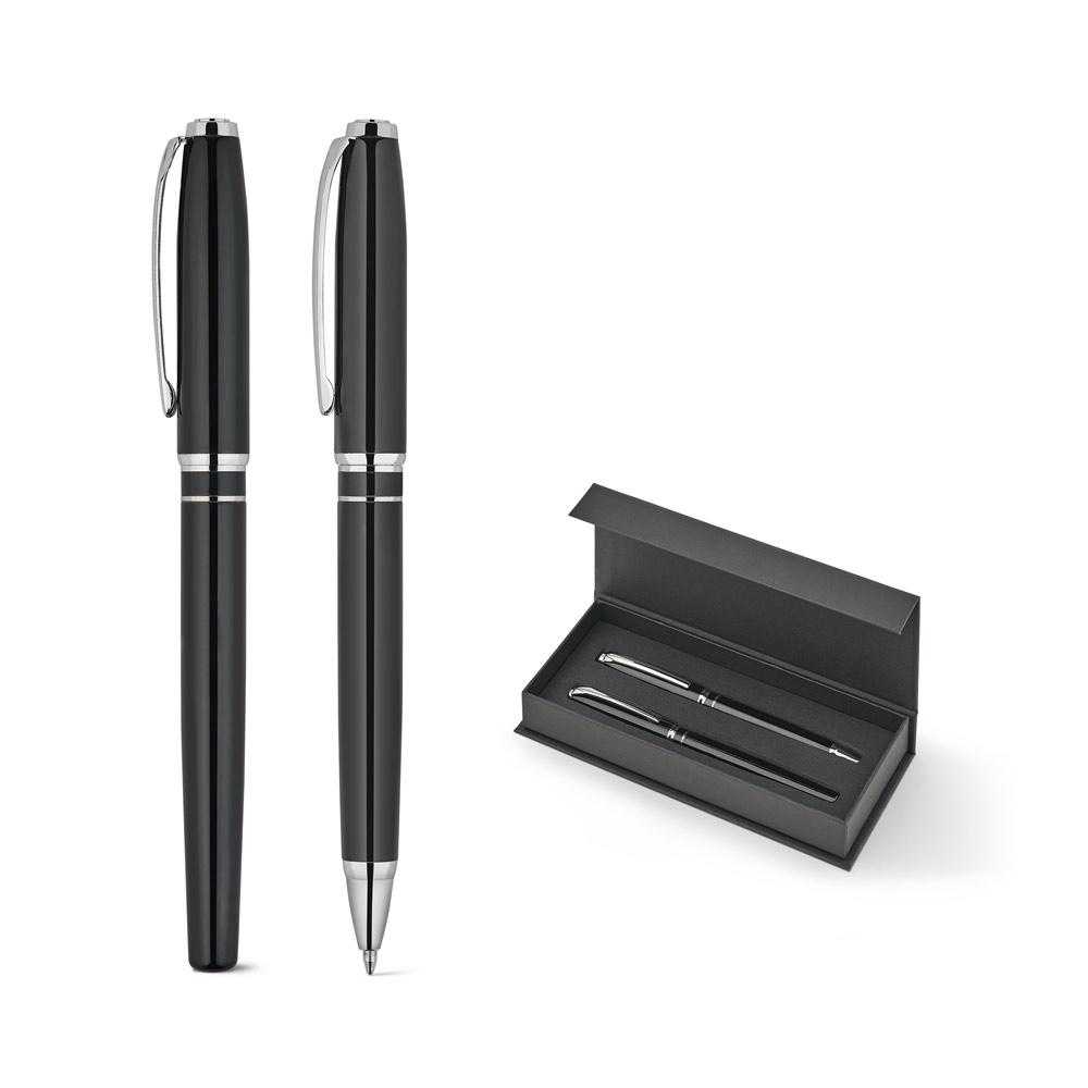 Set premium cu pix și roller Saramago Negru