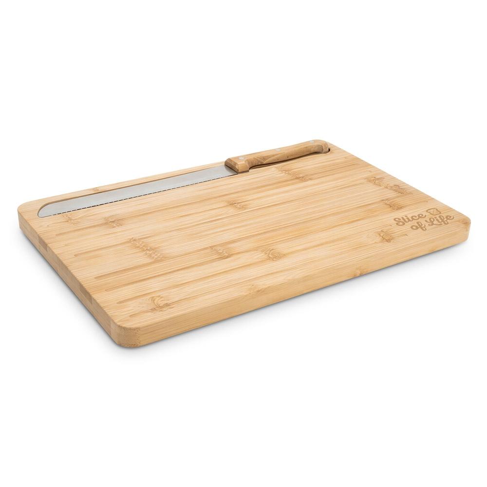 Tocător pentru pâine din bambus cu cuțit Catcher Natural