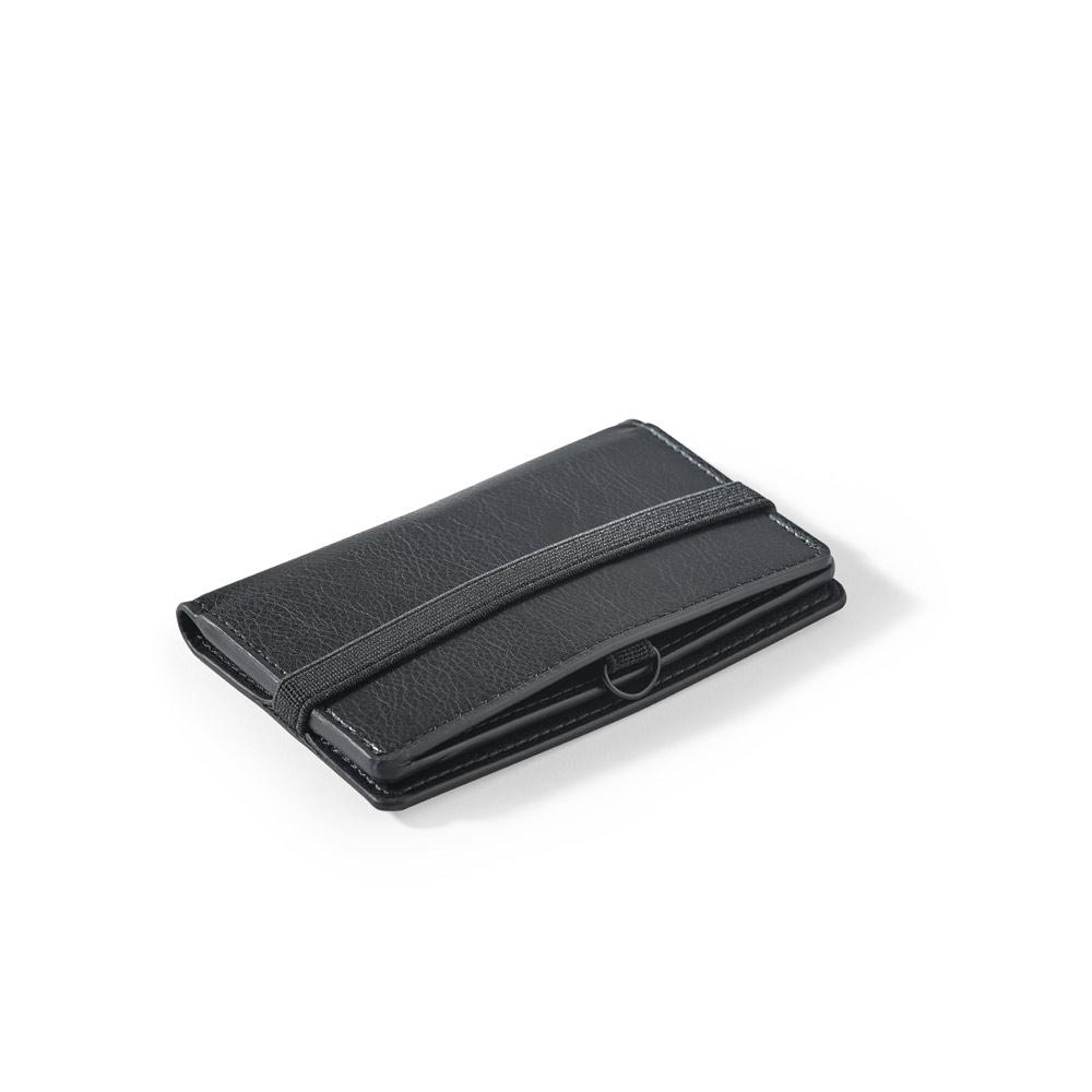 Portcard din PU cu închidere elastică Glenn Negru
