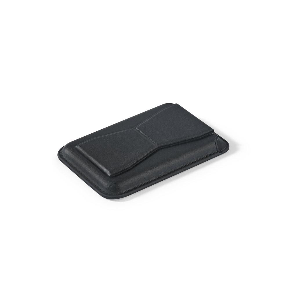 Suport magnetic pentru carduri din PU cu protecție RFID Connor Negru