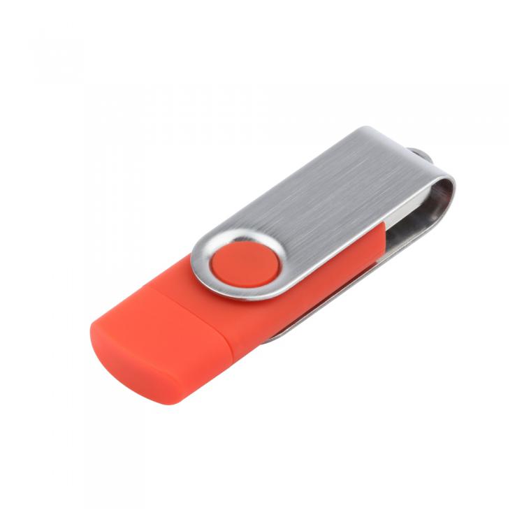 Stick memorie USB Dual cu conexiune smartphone Roșu