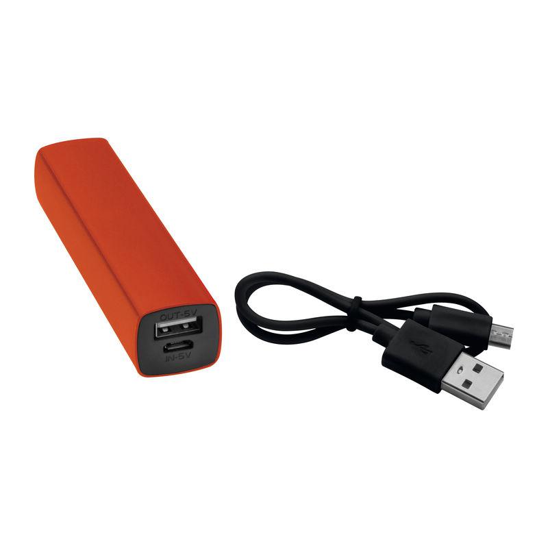 Powerbank 2200mAh cu cablu USB Portocaliu