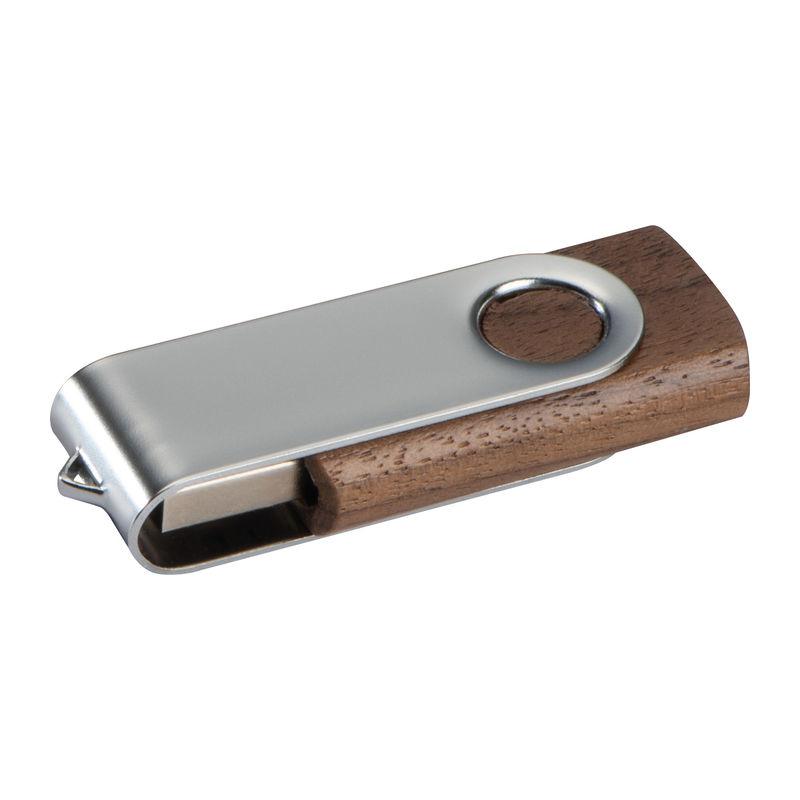 USB Stick Twist, carcasă din lemn închis la culoare, 8GB Maro