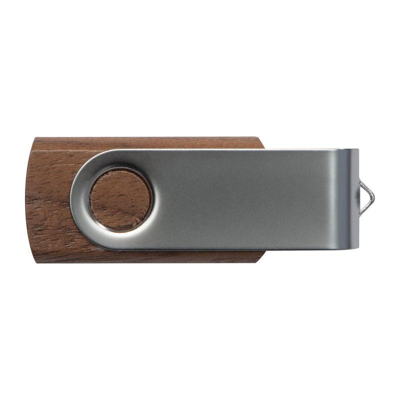 USB Stick Twist, carcasă din lemn închis la culoare, 8GB Maro